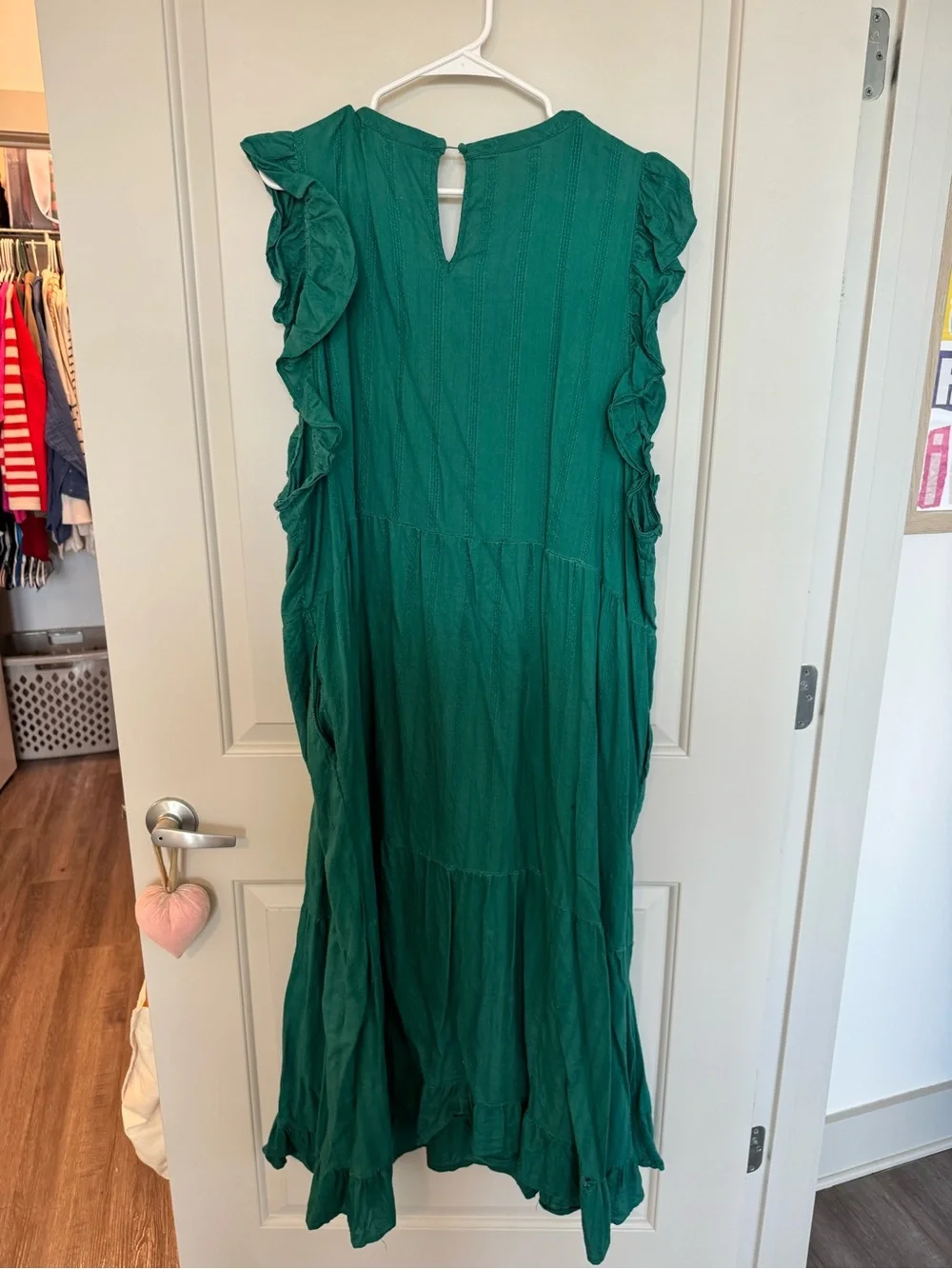 Universal Thread Sleeveless Ruffle Tiered Maxi Dress in Emerald Green